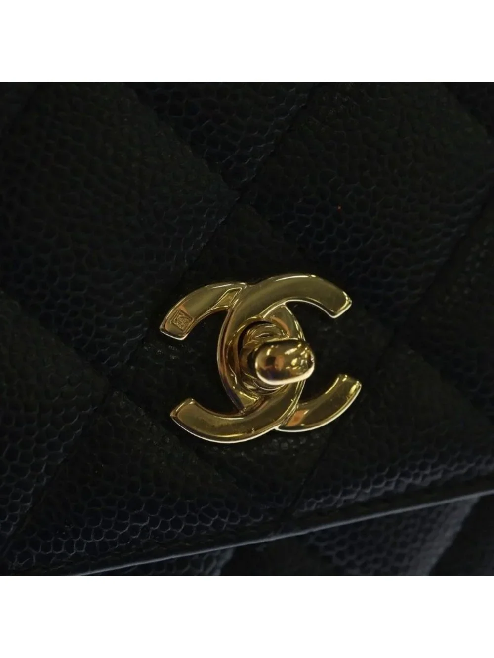 Chanel Quilted CC Logo Turnlock Top Handle Kelly Handbag